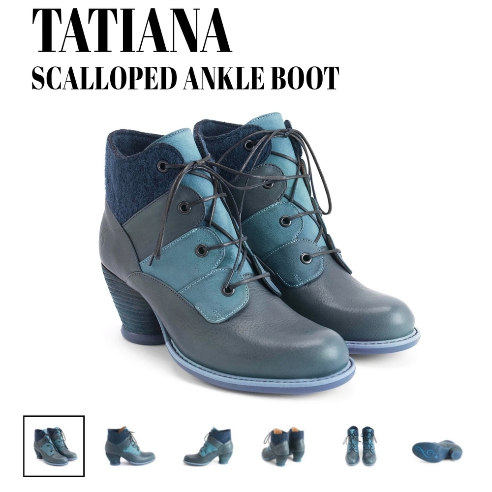 John Fluevog 9 Mezzo Tatiana Scalloped Ankle Boot